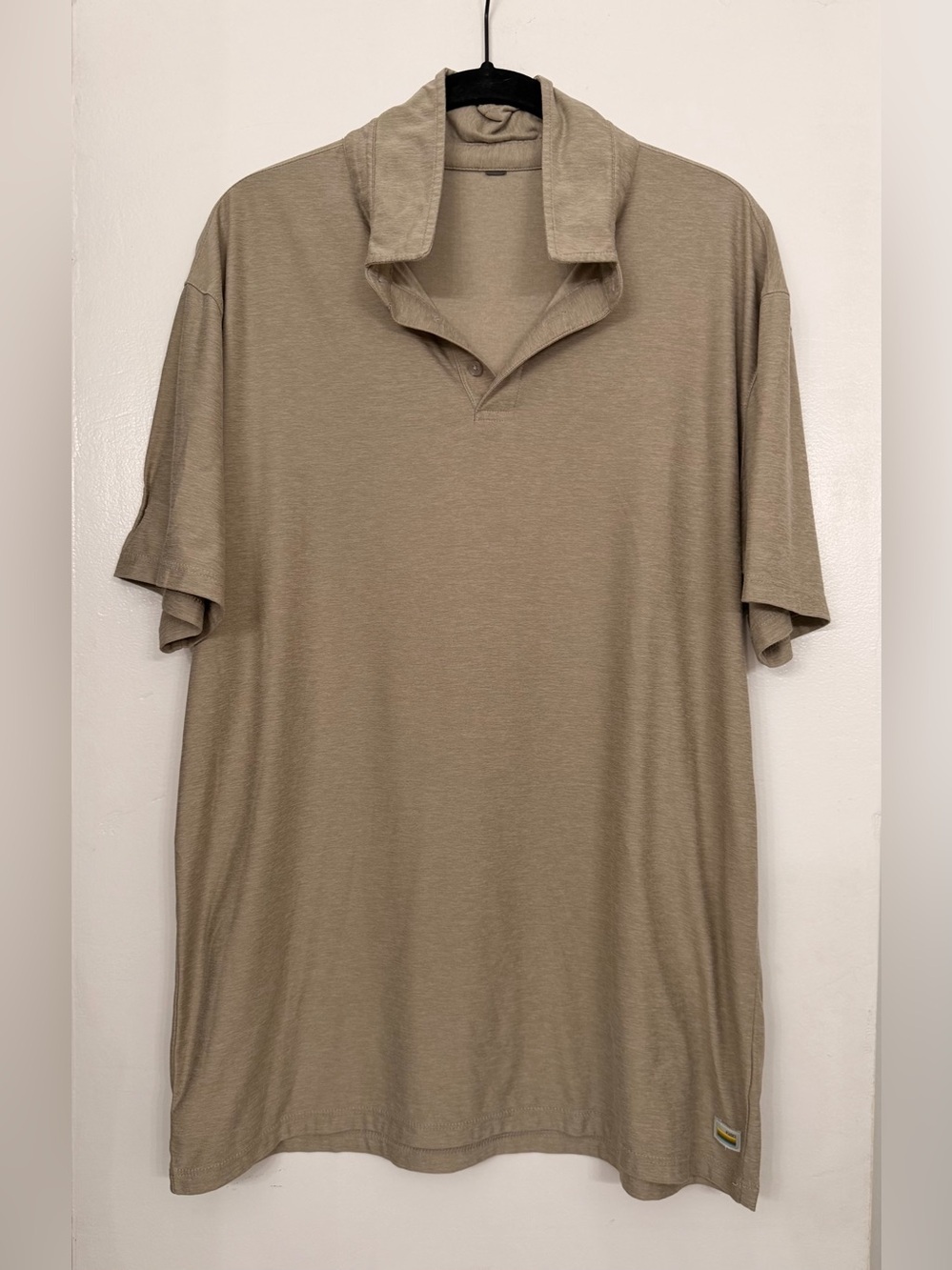 Vuori Strato Tech Collared Polo Tan Size Large